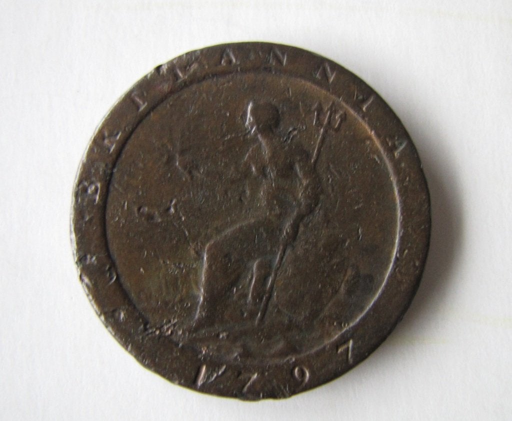 "Cartwheel" 1 Penny munt van Koning George III uit 1797, Ophalen of Verzenden, Overige landen, Losse munt
