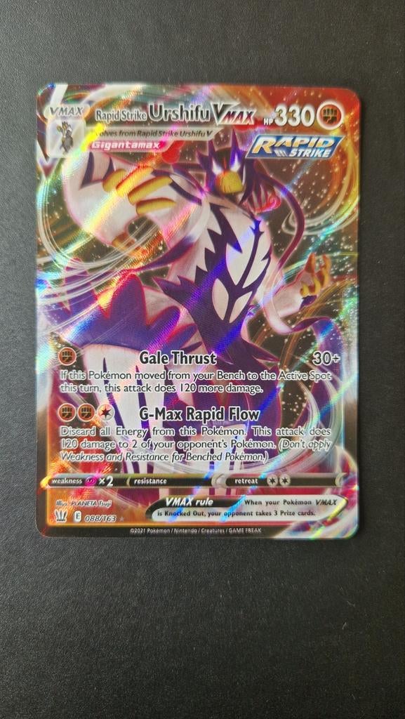 Rapid Strike Urshifu Vmax 088/163 Battle Styles Pokemon, Ophalen of Verzenden, Zo goed als nieuw, Losse kaart