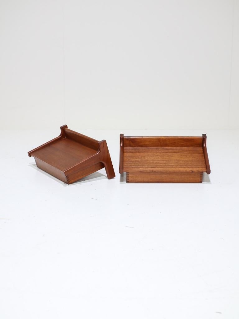 Set Kai Kristiansen zwevende nachtkastjes teak Deens vintage, Huis en Inrichting, -, -, Ophalen of Verzenden, Zo goed als nieuw