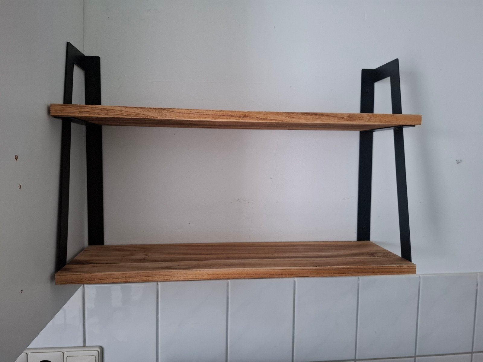 ophang rek mango hout 60cm, Ophalen, Zo goed als nieuw