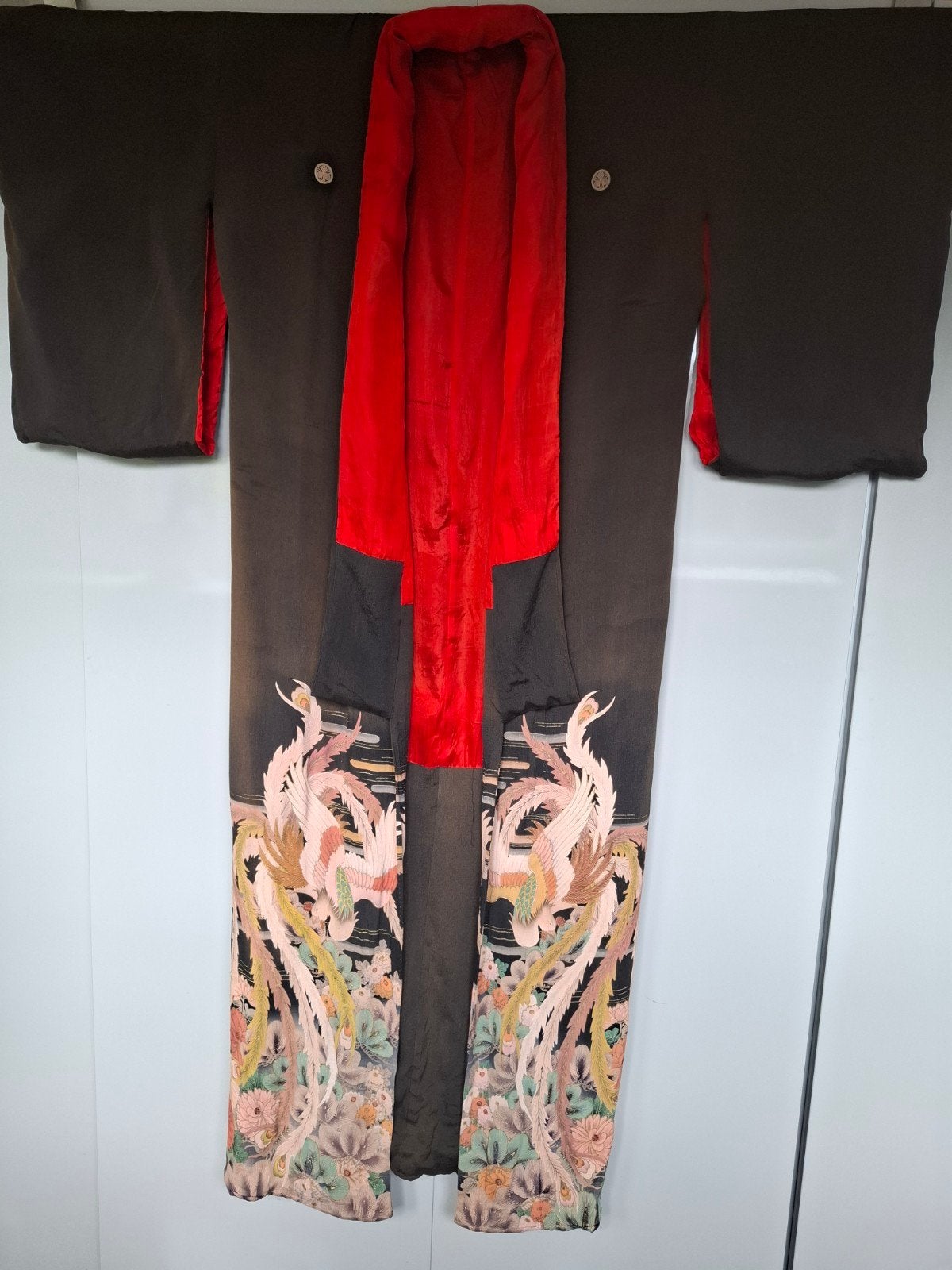 vintage japanse zijden kimono, Ophalen, Zo goed als nieuw