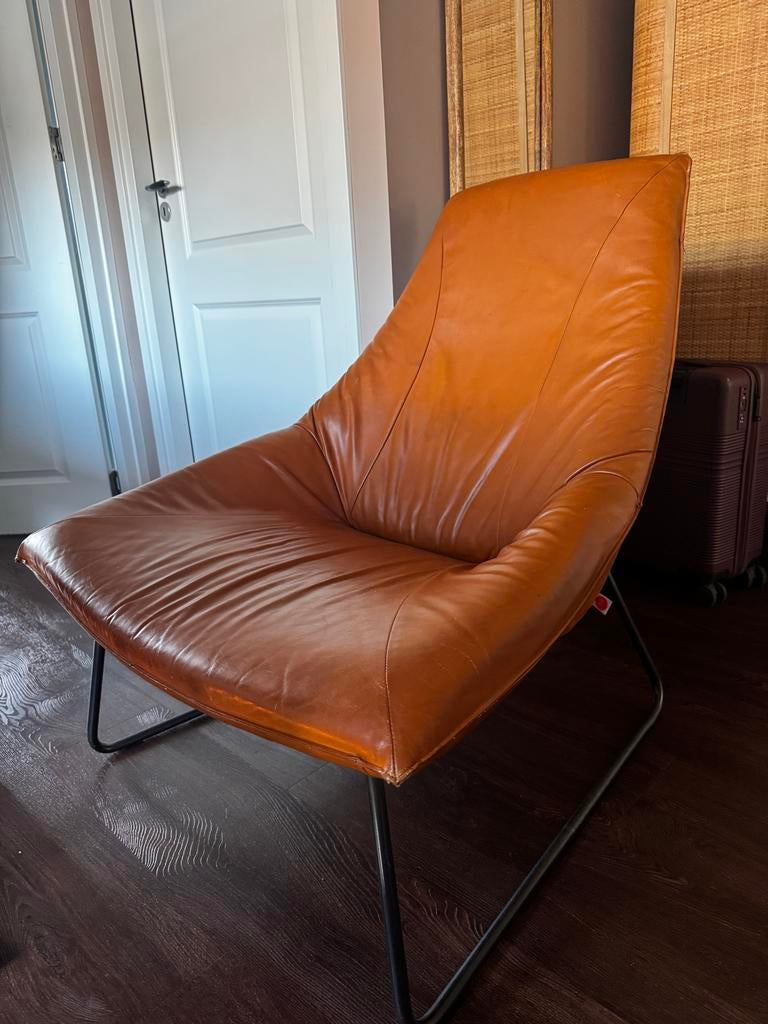 Jess Design Beal stoel - Cognac leer, Ophalen, Gebruikt, Bruin, Leer