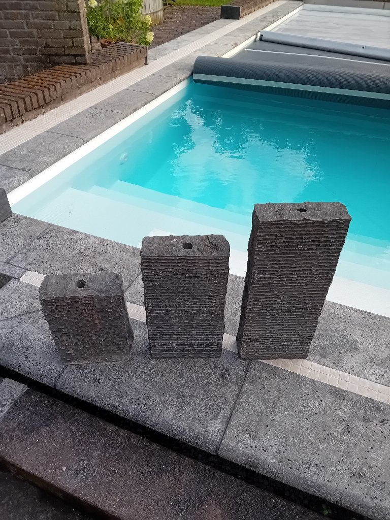 Fontein Graniet Set van 3, Tuin en Terras, Waterpartijen en Fonteinen, Ophalen, Zo goed als nieuw, Hardsteen, Fontein