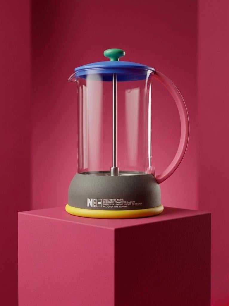 Vintage NEO's Japan Cafetière - Memphis Stijl Jaren '80, Antiek en Kunst, Ophalen of Verzenden