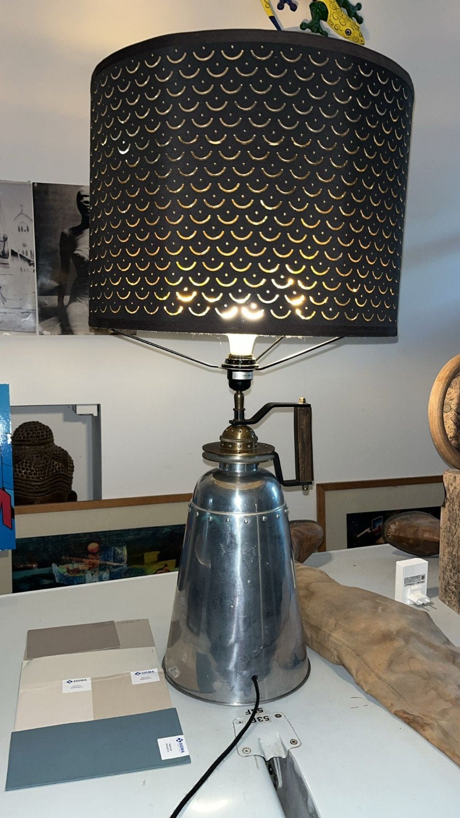 Riviera Maison tafellamp met IKEA kap., Ophalen, Gebruikt