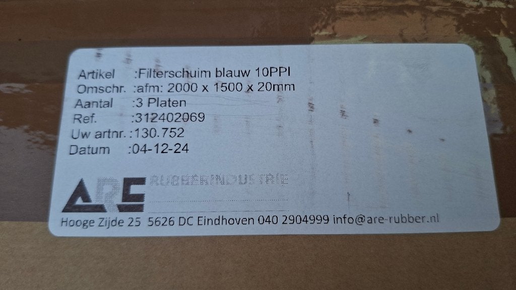 Filterschuim 10PPi filtermatten 2000x1500x20mm NIEUW!, Tuin en Terras, Vijver-toebehoren, Ophalen, ,, Nieuw, ,