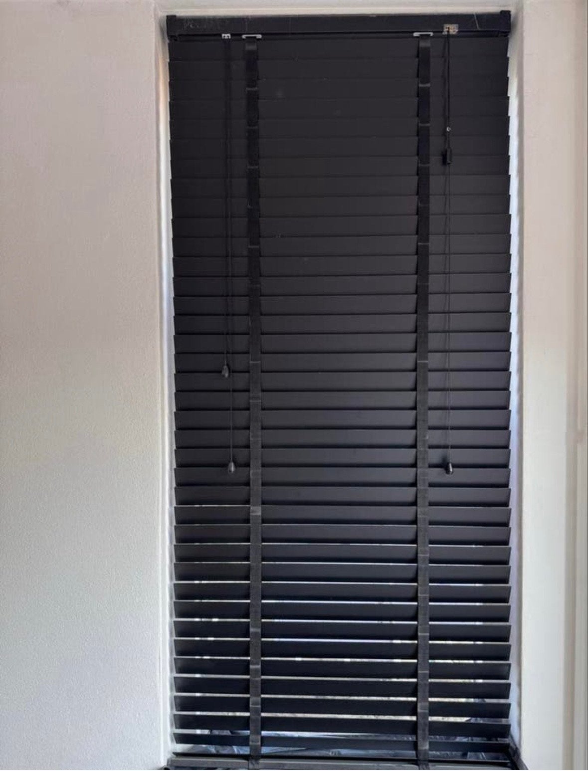 Zwarte houten jaloezieën - 80x180, Huis en Inrichting, Stoffering | Gordijnen en Lamellen, Ophalen, Zwart, 50 tot 100 cm, Zo goed als nieuw