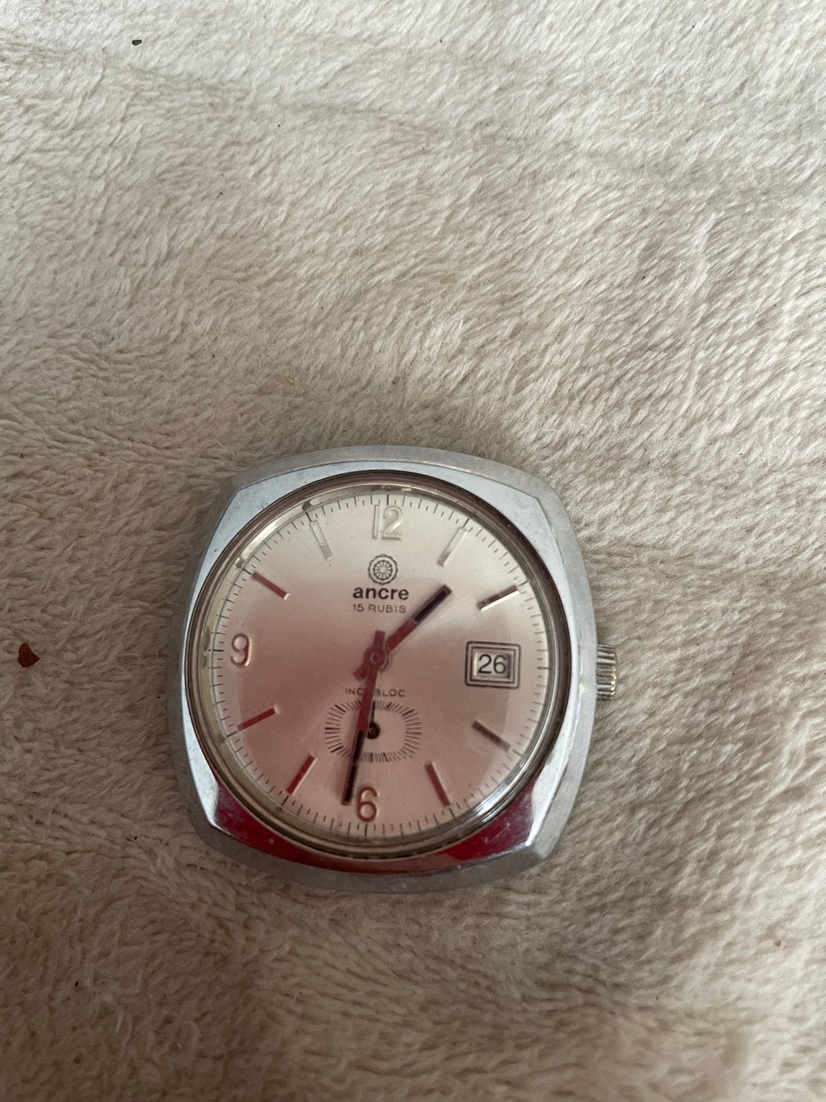 Ancre 15 Rubis Polshorloge - Vintage Herenhorloge, Overige merken, Staal, Polshorloge, 1960 of later