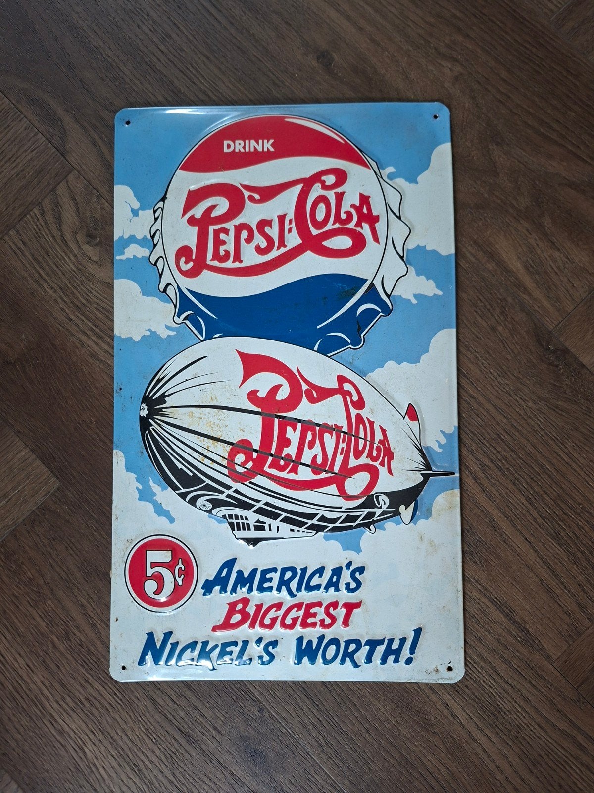 pepsi cola emaille bord, Ophalen, Gebruikt, Reclamebord