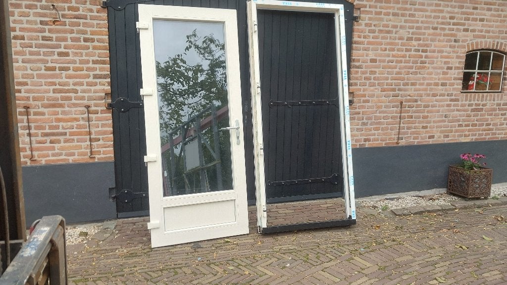 kunststof deur met kozijn, 100 tot 120 cm, 215 cm of meer, Nieuw, Ophalen of Verzenden