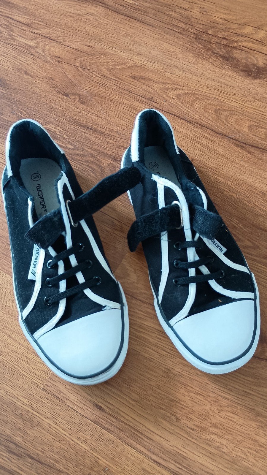 Zwarte Rucanor sneakers maat 38, Ophalen, Zwart, Sneakers of Gympen, Gedragen