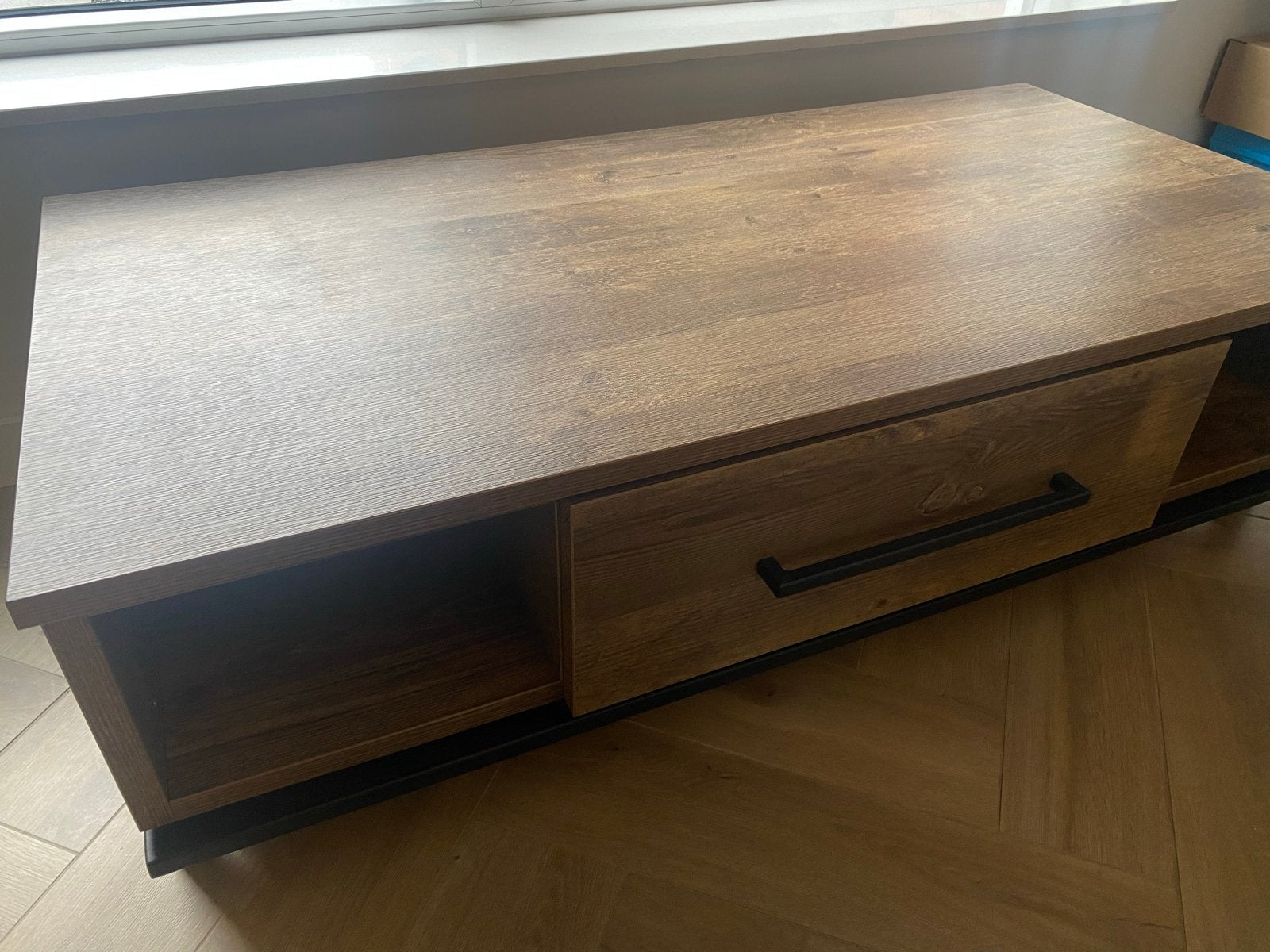 Industriële Salontafel - 135x67x38 cm, Ophalen, 100 tot 150 cm, 50 tot 100 cm, Zo goed als nieuw