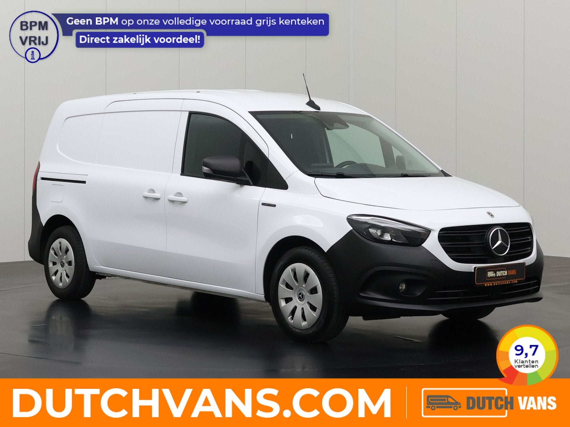 Mercedes-Benz Citan Elektrisch Lang | 3-Zits | Multimedia |, Auto's, 45 kWh, Stof, Gebruikt, Zwart