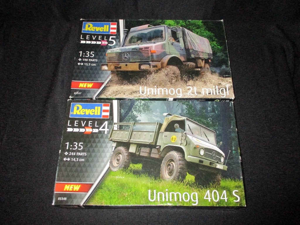 D-555,REVELL 1-35,NO,03337,Unimog 2t milgl+REVELL 1-35,NO,03, Overige merken, 1:32 tot 1:50, Overige typen, Nieuw