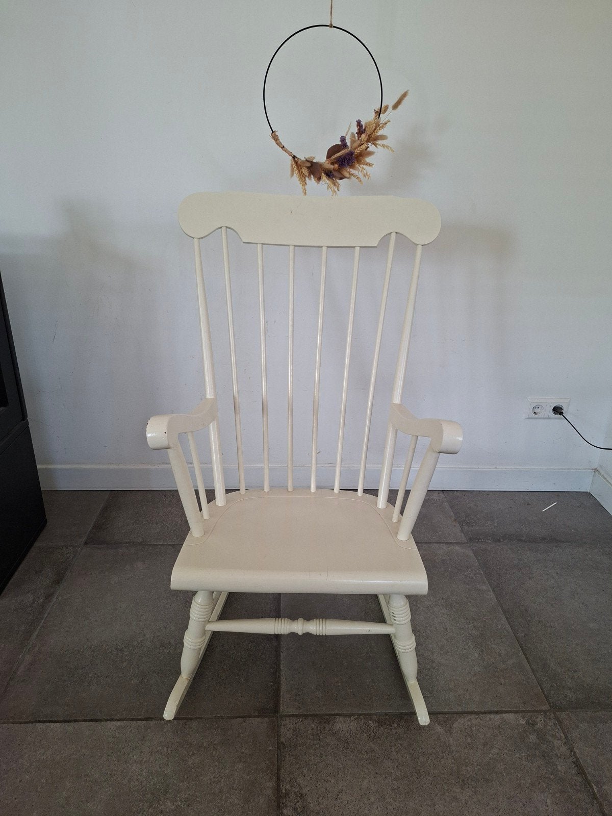 Vintage Witte Schommelstoel - Landelijke Stijl, Huis en Inrichting, Ophalen, Gebruikt, Wit, Landelijke, Vintage