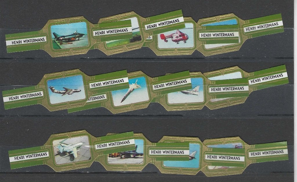 reeks 2565  v;iegtuigen  1-12  sigarenbanden, Ophalen of Verzenden, Zo goed als nieuw, Sigarenbandjes