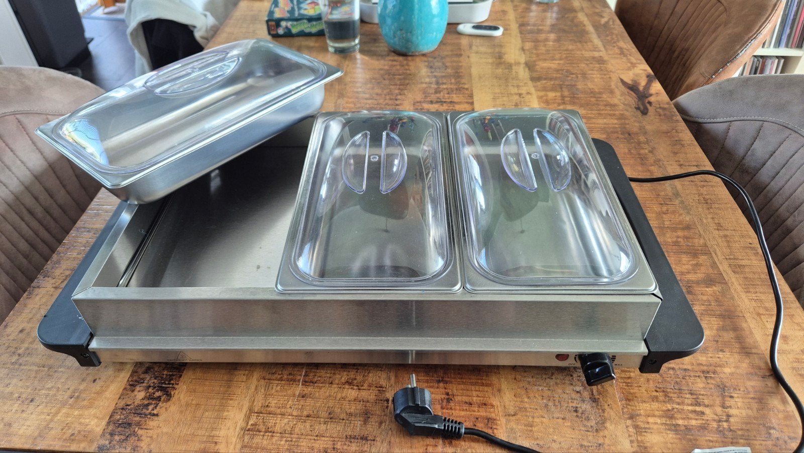 Au bain marie/ warmhoudbak, Ophalen