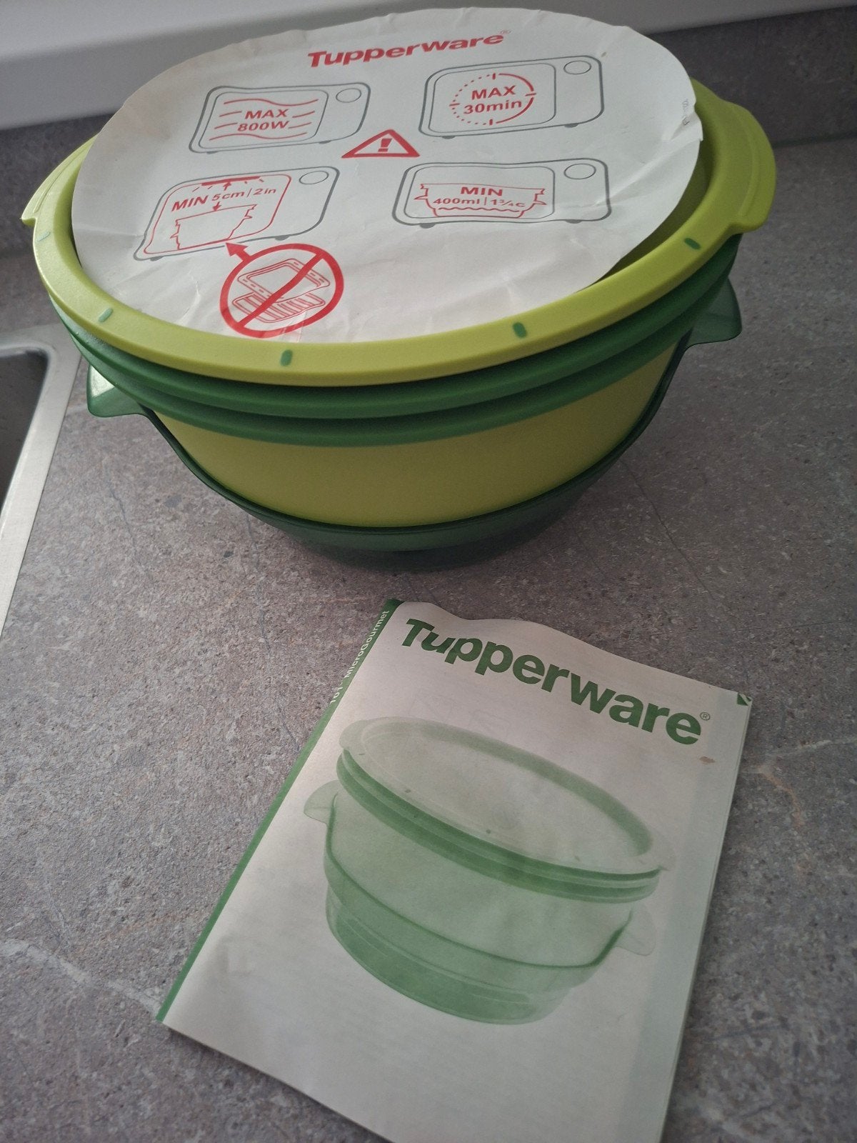 Tupperware MicroGourmet Stomer - Groen/Geel, Ophalen of Verzenden, Nieuw, Groen