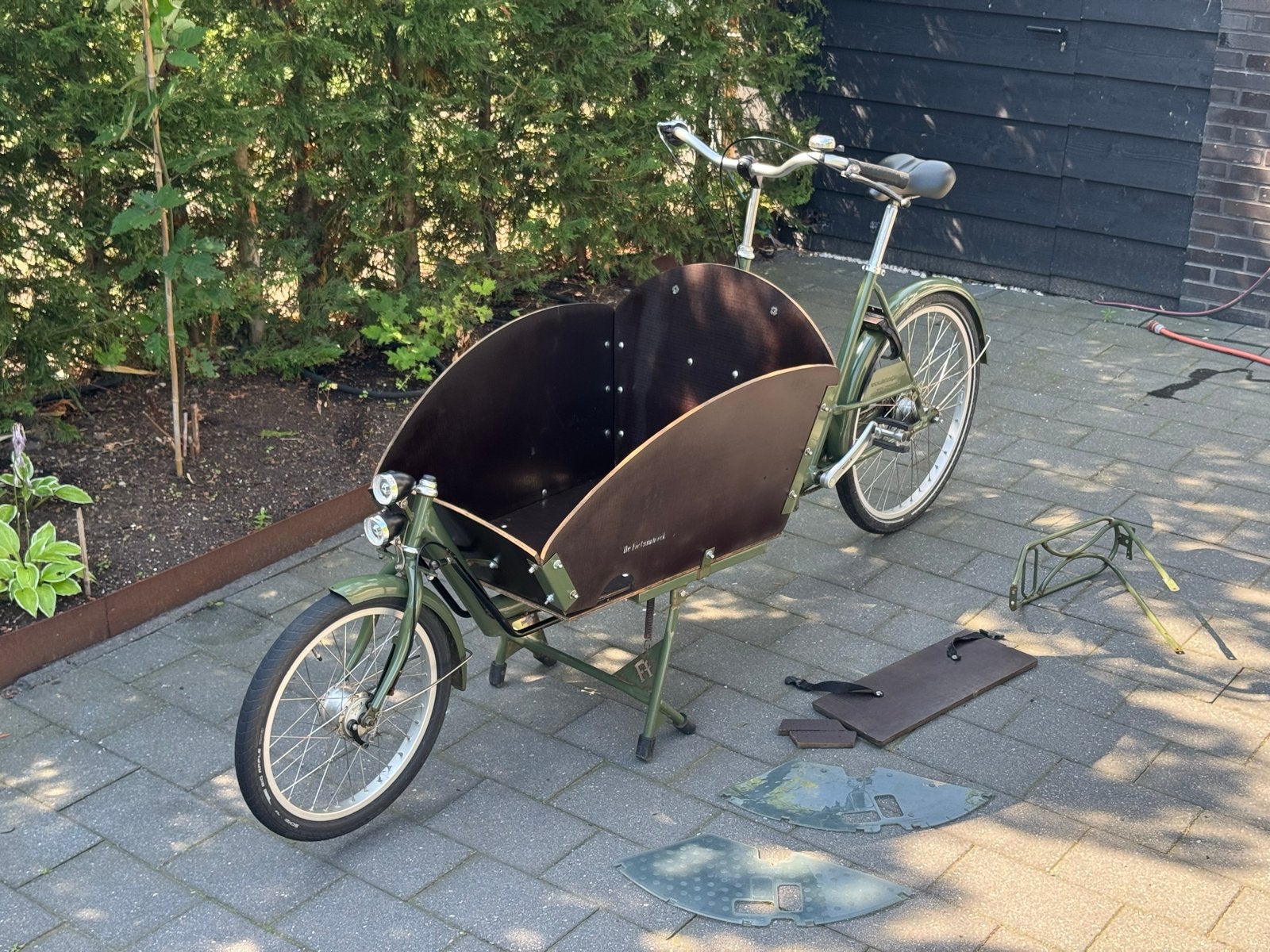 Bakfiets - Fietsfabriek - Groen, Fietsen en Brommers, Fietsen | Bakfietsen, Ophalen, Gebruikt, Goederen, Fietsfabriek