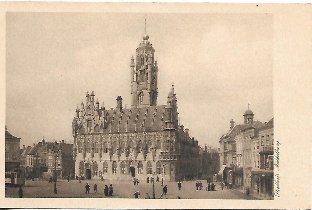 Middelburg- -Stadhuis., Verzenden, 1920 tot 1940, Ongelopen, Zeeland