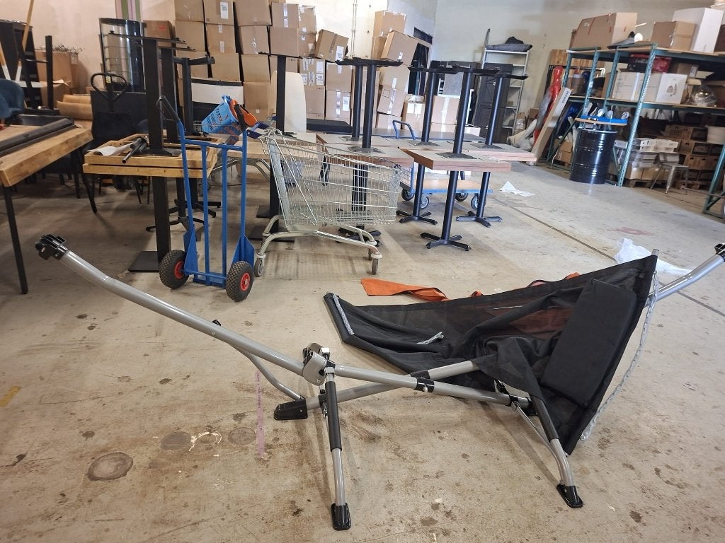 Hangmat, Ophalen, Met standaard, Zo goed als nieuw, Eenpersoons