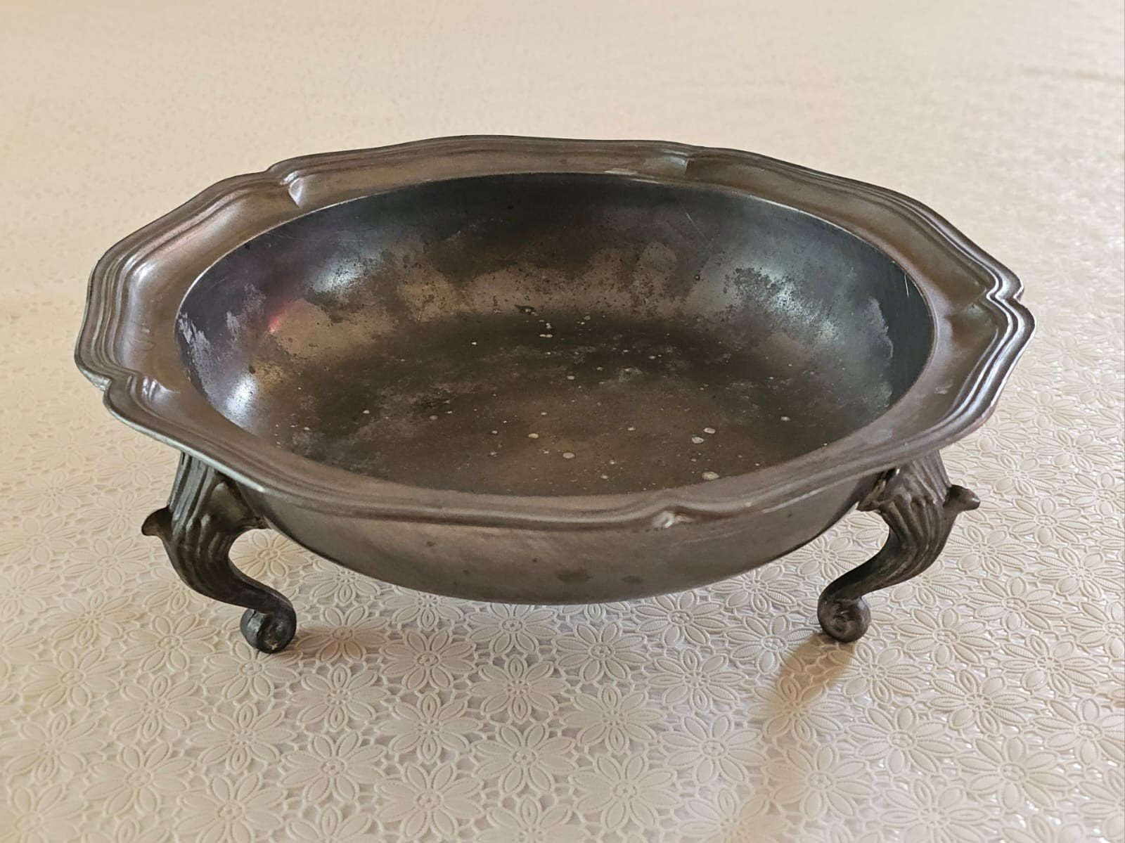 TINNEN VINTAGE SCHAAL, Antiek en Kunst, Antiek | Schalen, Ophalen of Verzenden