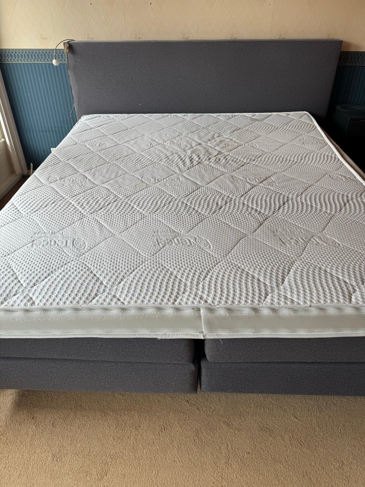 Boxspring 180x220 cm met topmatras, Ophalen, Gebruikt, Tweepersoons, 180 cm