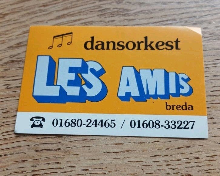 Sticker dansorkest Les Amis, Breda, regio Zevenbergen, Ophalen of Verzenden, Zo goed als nieuw