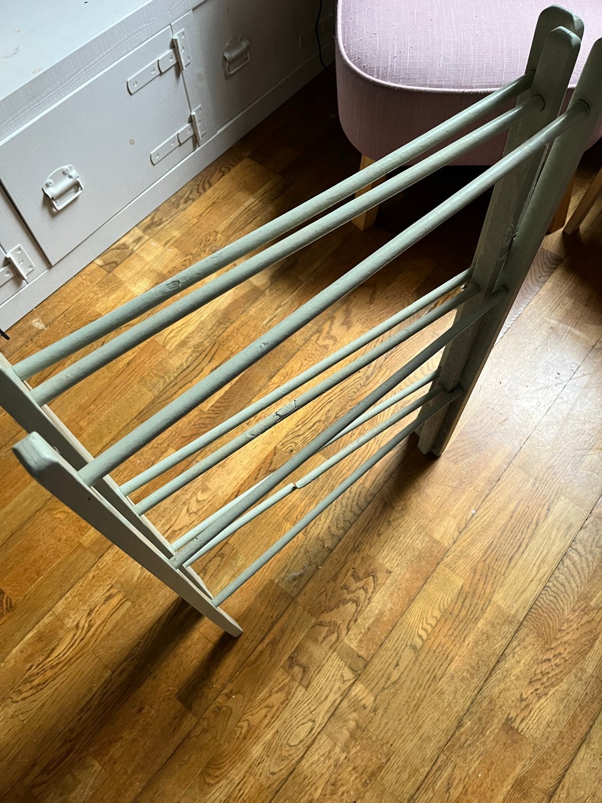 Vintage houten droogrek - inklapbaar, Ophalen, Gebruikt