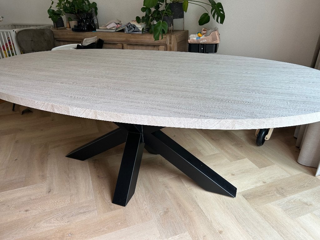 Tafelblad ovaal, Huis en Inrichting, Ophalen, 100 tot 150 cm, Vijf personen of meer, Overige houtsoorten