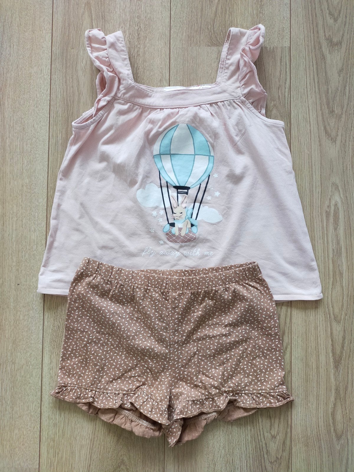 Zgan! Schattige zomerpyjama met konijn van H&M! Mt 122/128, Nacht- of Onderkleding, Meisje, H&M, Ophalen of Verzenden