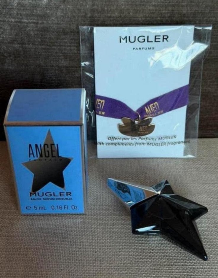 Miniatuur Angel fantasm Thierry Mugler edp 5 ml + armbandje, Ophalen of Verzenden, Nieuw, Miniatuur, Gevuld