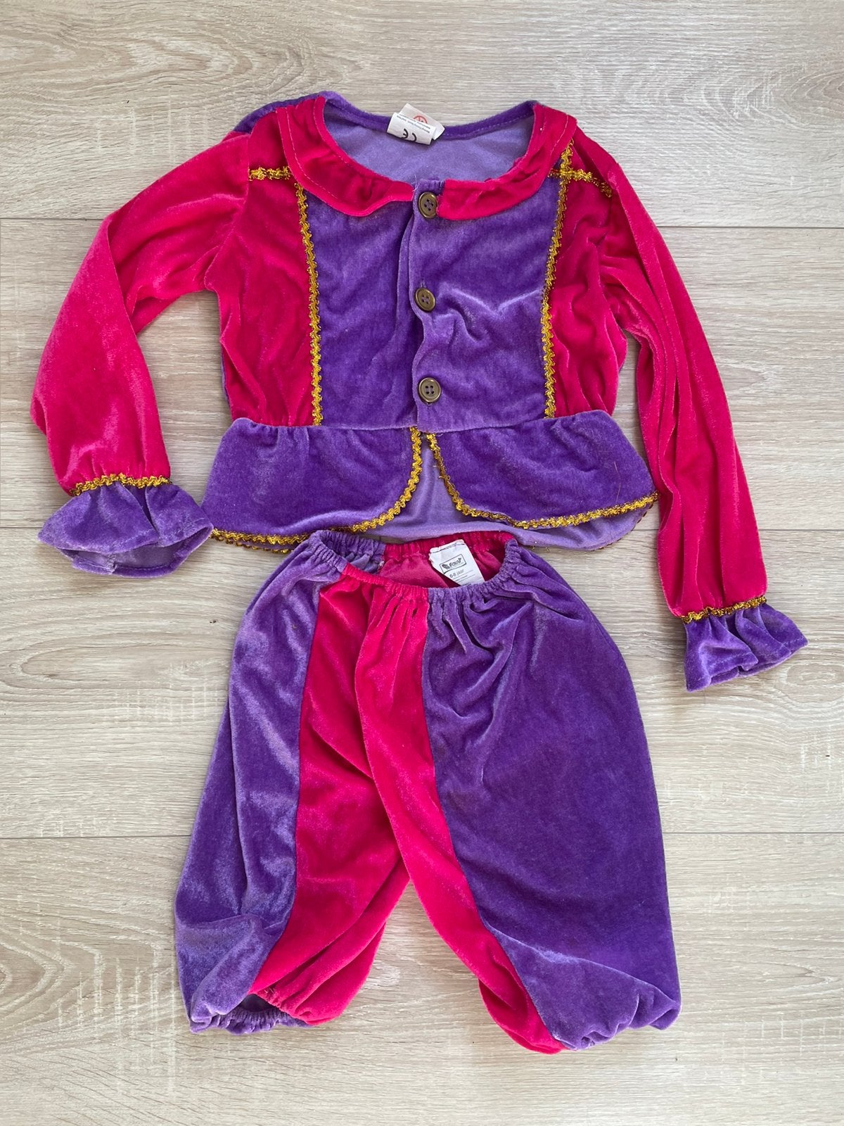 Pietenpak kind 6-8 jaar paars roze Sinterklaaspak, Ophalen of Verzenden, Gebruikt