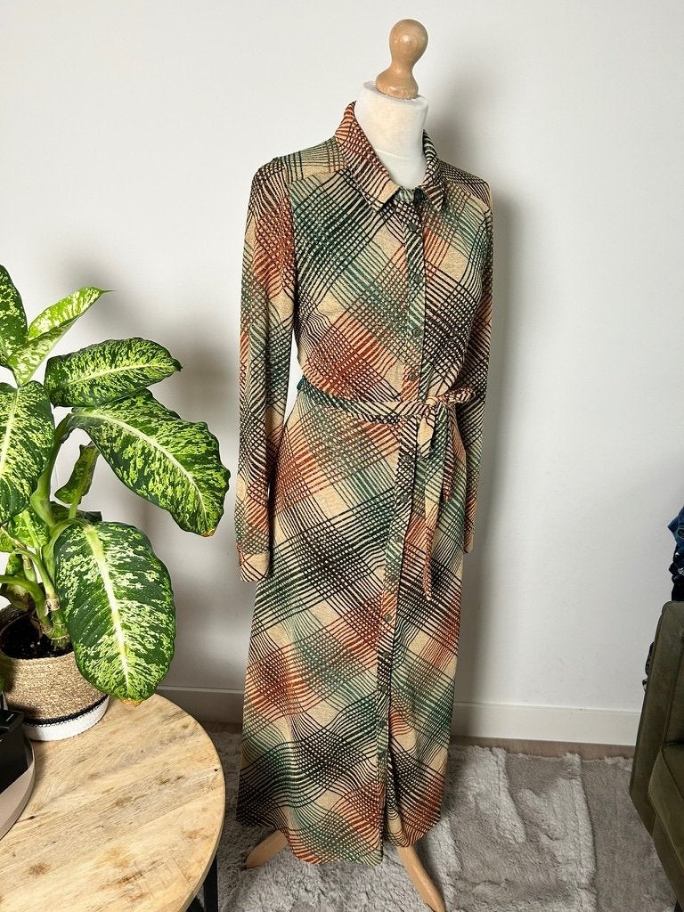 King Louie maat L glitter Olive dress 3603, Maat 42/44 (L), Ophalen of Verzenden, Zo goed als nieuw, King Louie