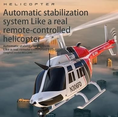 Rc-Bel 206 Helikopter 6-Assige Gyro 2.4 gHZ 1-Push Take-off., Ophalen of Verzenden, Nieuw, RTF (Ready to Fly)