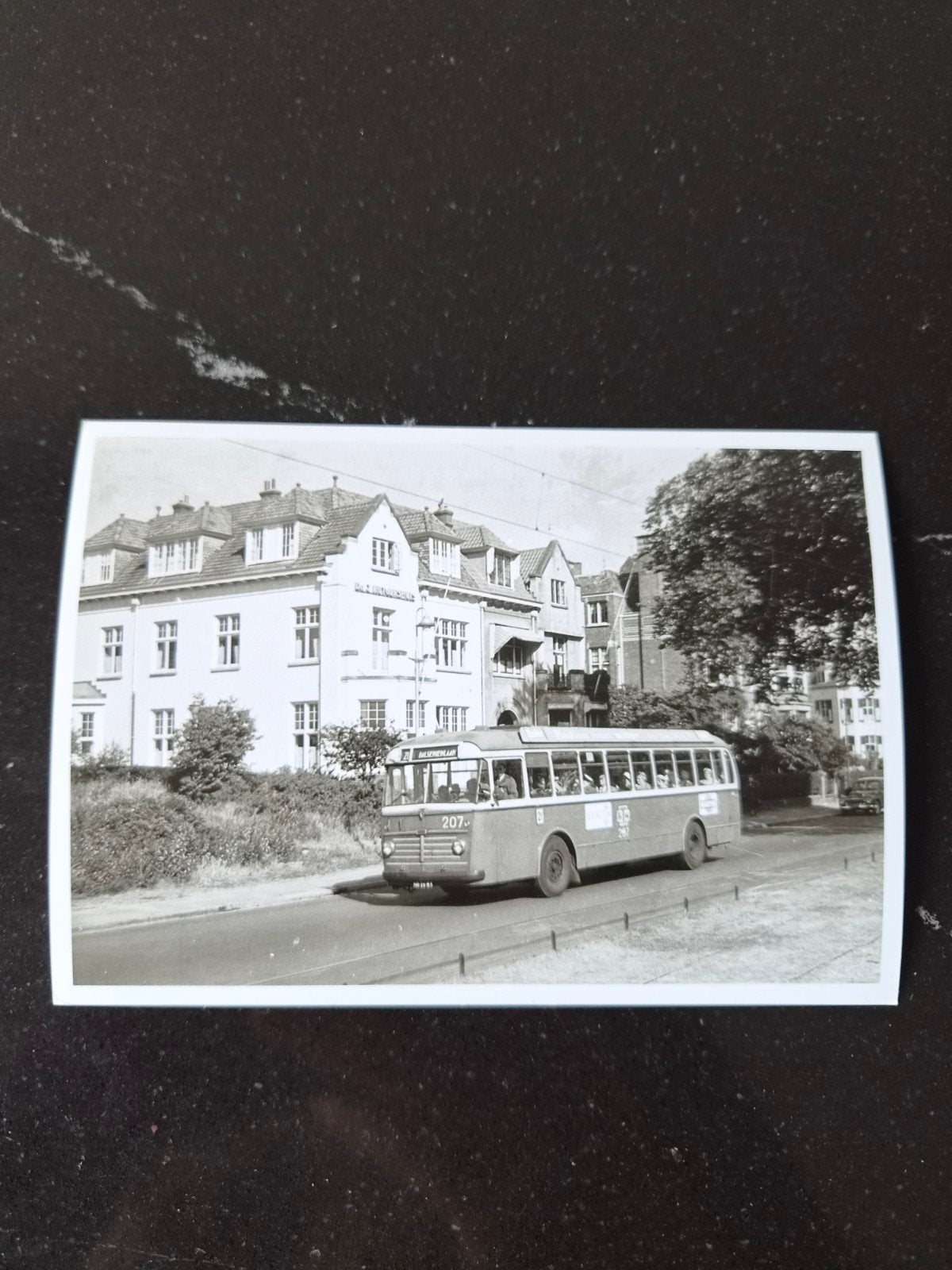 Foto 10x15 bus HTM 207, Ophalen of Verzenden, Zo goed als nieuw, Bus of Metro, Kaart of Prent