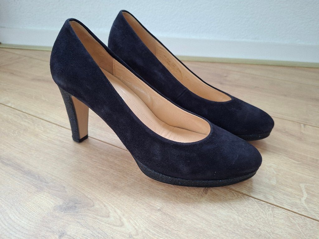 Donkerblauwe leren Gabor pumps maat 6 = 39, Pumps, Blauw, Gabor, Ophalen of Verzenden