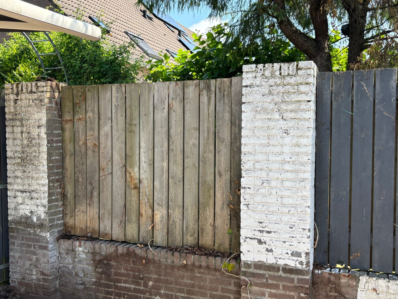 Gratis Houten schuttingdelen en poort, gebruikt, Ophalen, 3 tot 6 meter, Hout, 1 tot 2 meter