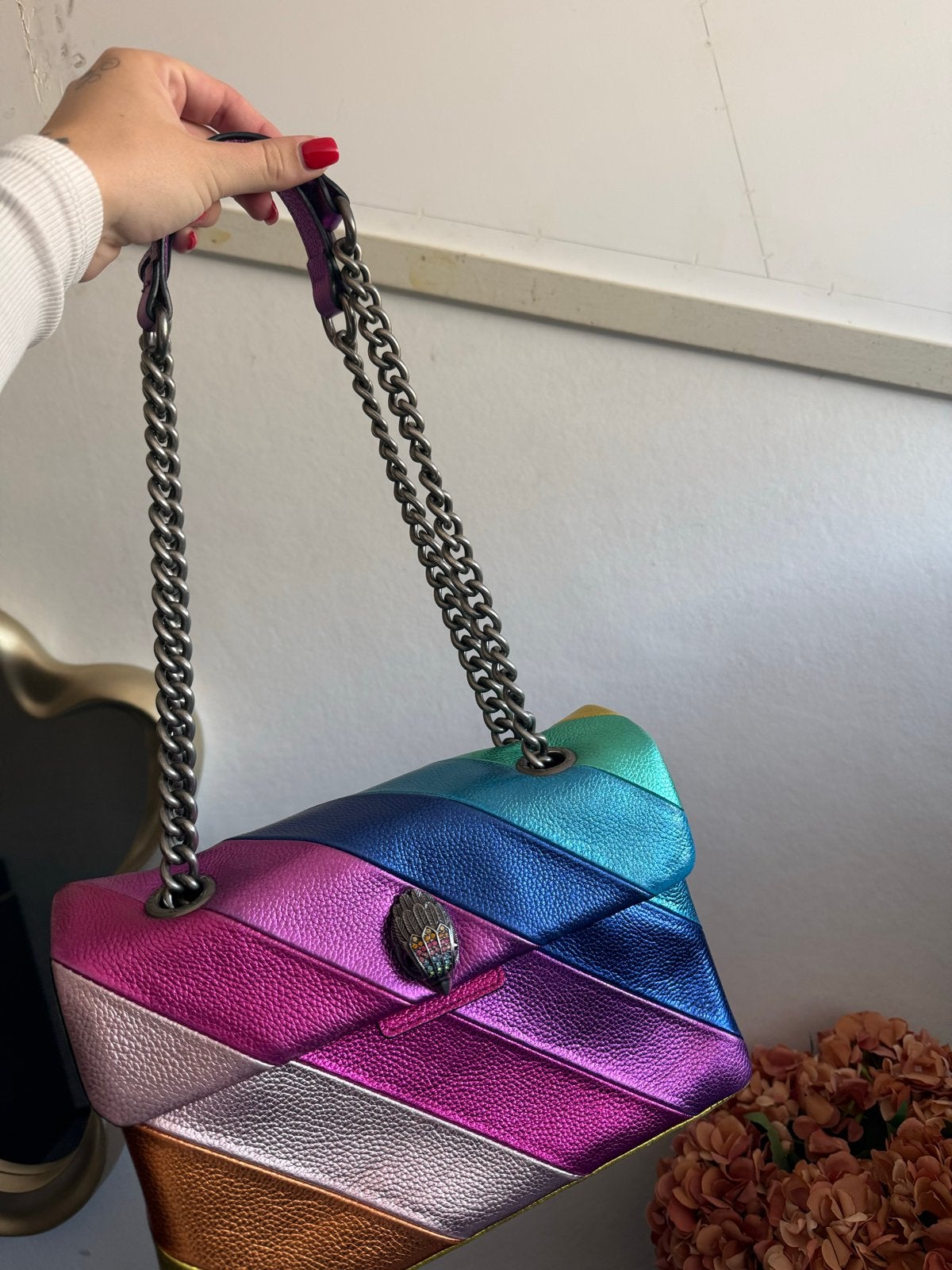 Kurt Geiger Regenboog Schoudertas - Zo goed als nieuw, Ophalen of Verzenden, Zo goed als nieuw, Overige kleuren, Schoudertasje