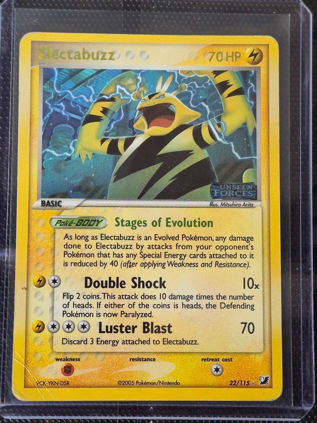 Electabuzz 22/115 EX Unseen Forces Pokémon Kaart, Ophalen of Verzenden, Gebruikt, Losse kaart