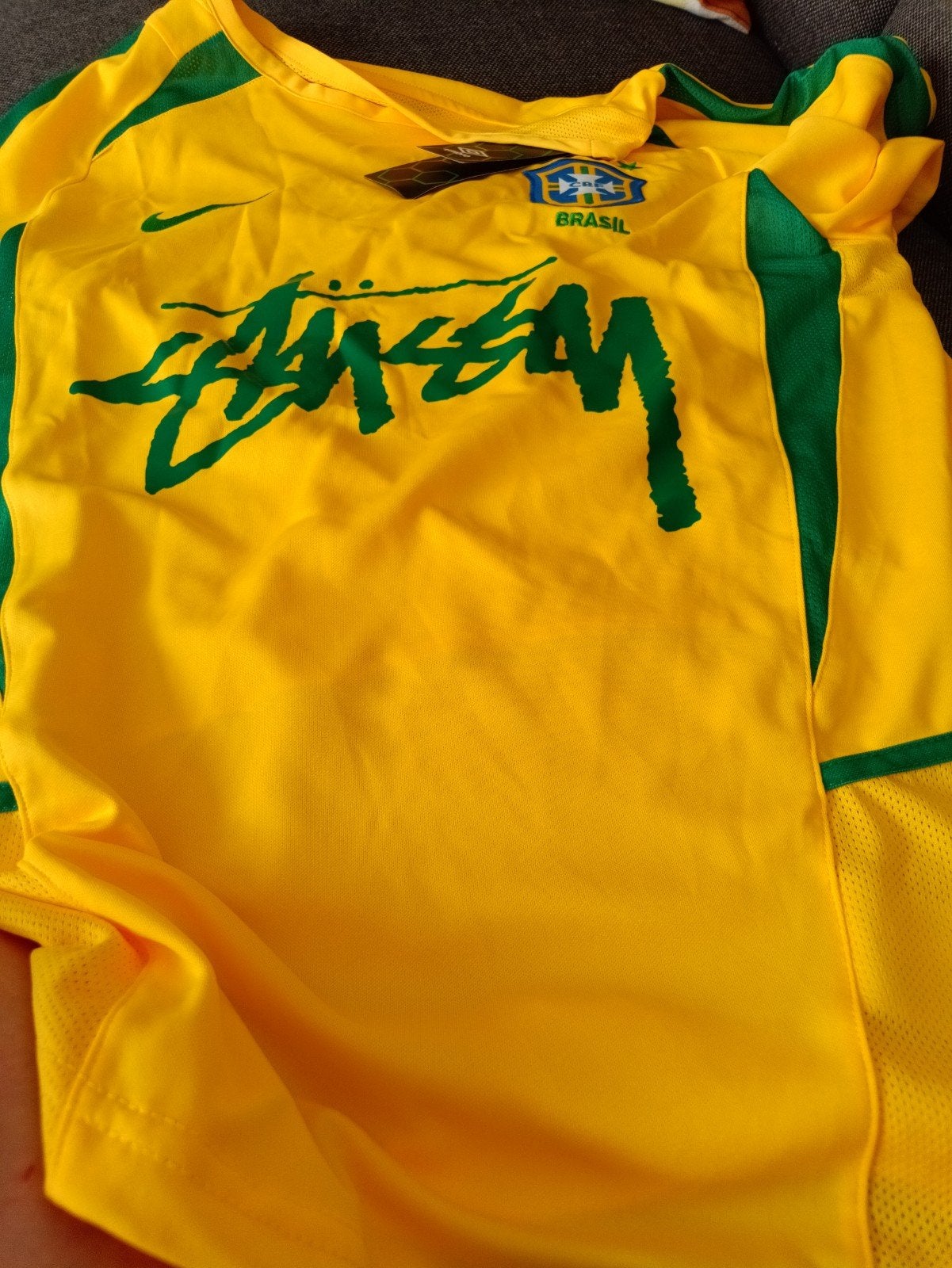 Stussy x Nike x Umbro Brazil Voetbalshirt, Maat 48/50 (M), Geel, Stussy x Nike x Umbro, Nieuw