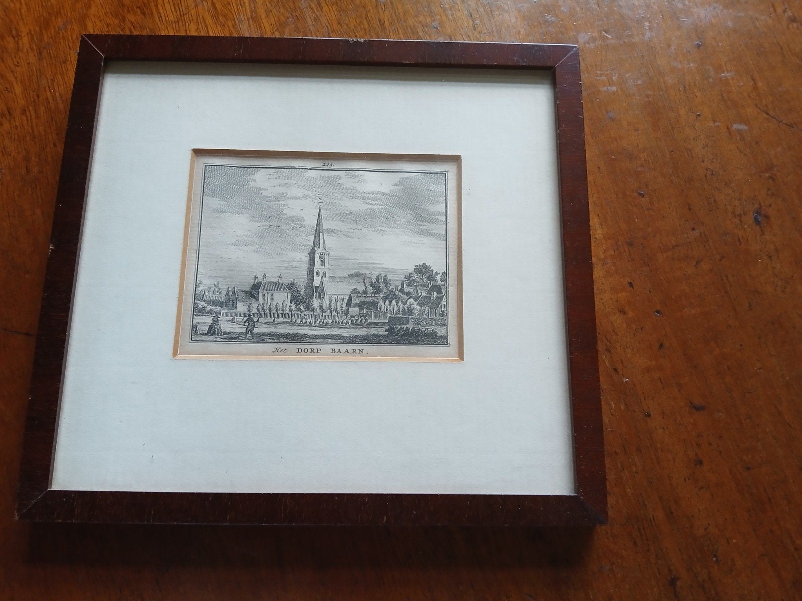 Dorp Baarn  antiek prentje, Antiek en Kunst, Kunst | Etsen en Gravures, Ophalen of Verzenden