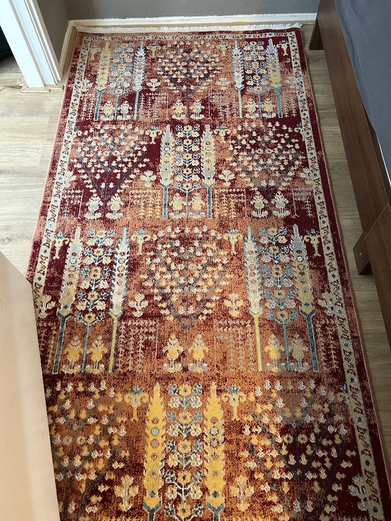 Lang vloerkleed in rode tinten, Rug Vista, Ophalen, Gebruikt, Groen, 200 cm of meer