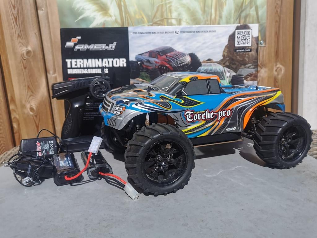 Amewi Terminator Brushed & Brushless, Auto offroad, Zo goed als nieuw, Schaal 1:10, RTR (Ready to Run)