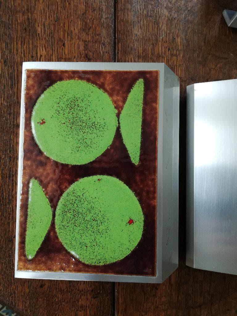 2x Vintage/retro deurgreep voordeur handvat 2 groene vissen