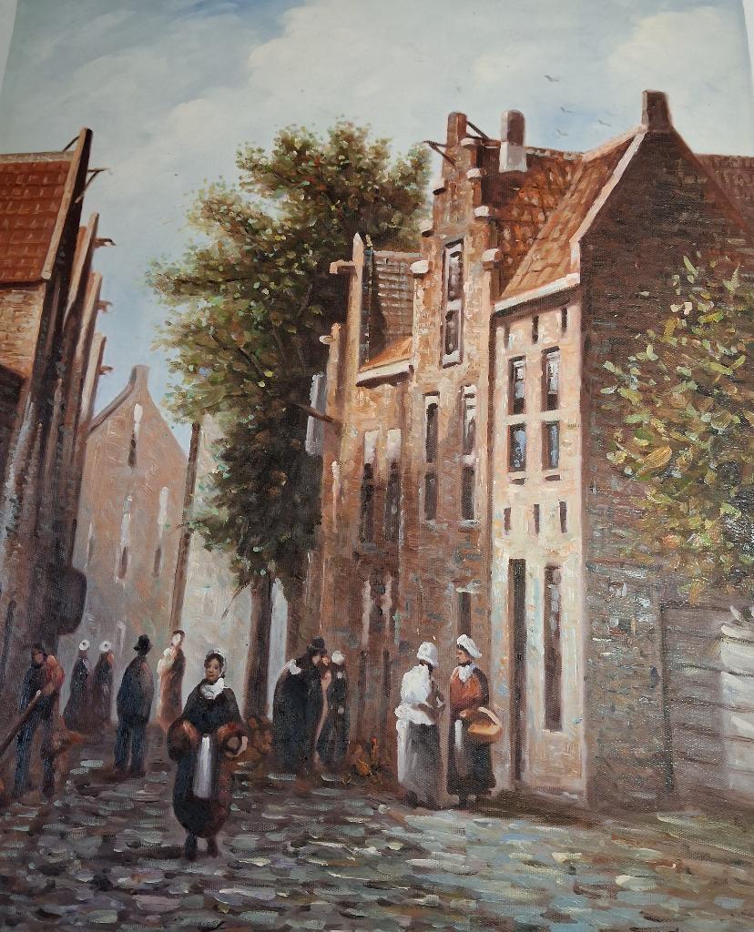 prachtig stadsgezicht, Antiek en Kunst, Ophalen of Verzenden