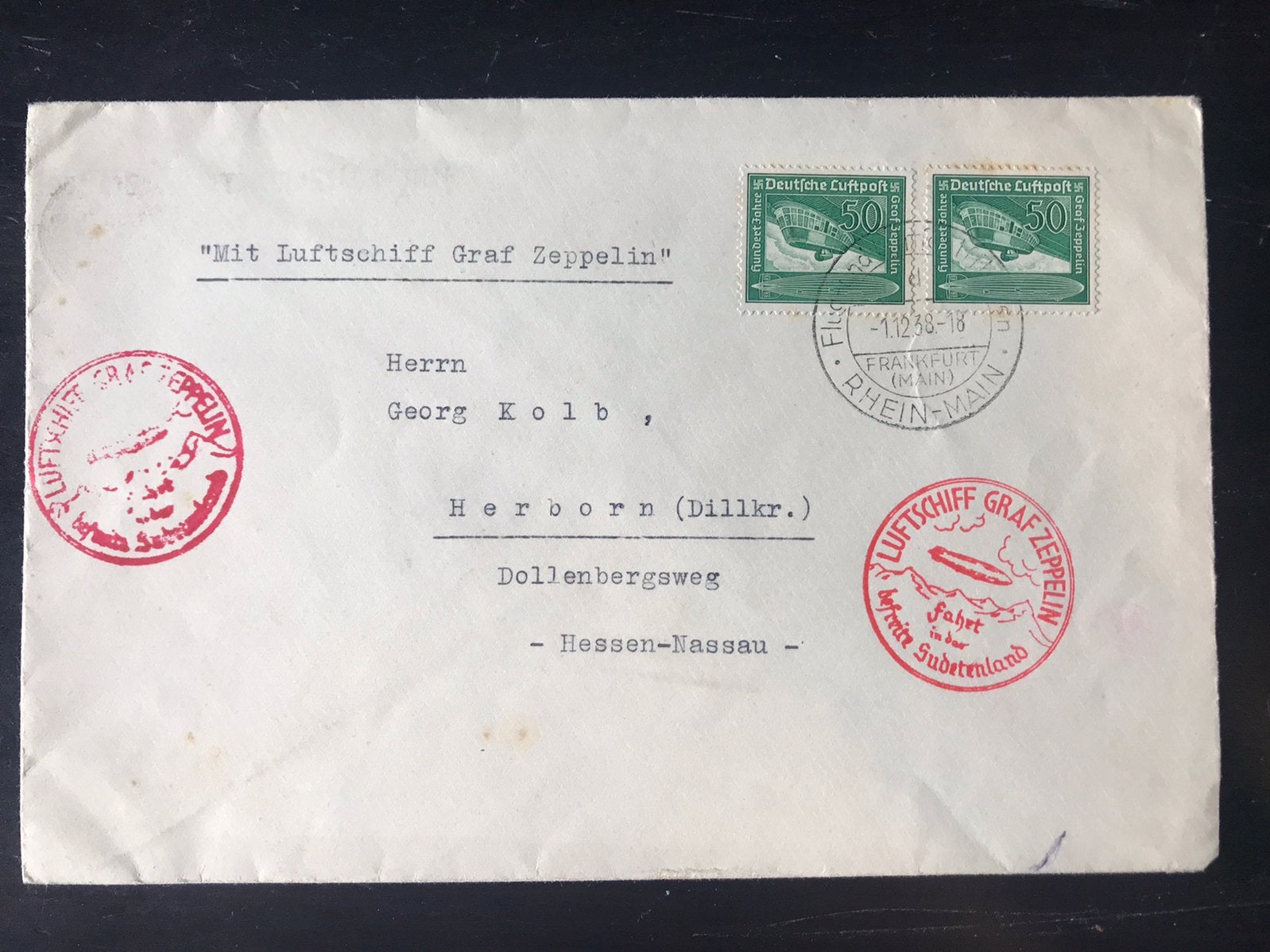 Enveloppe Reich Zeppelin luftpost, Ophalen of Verzenden, Envelop