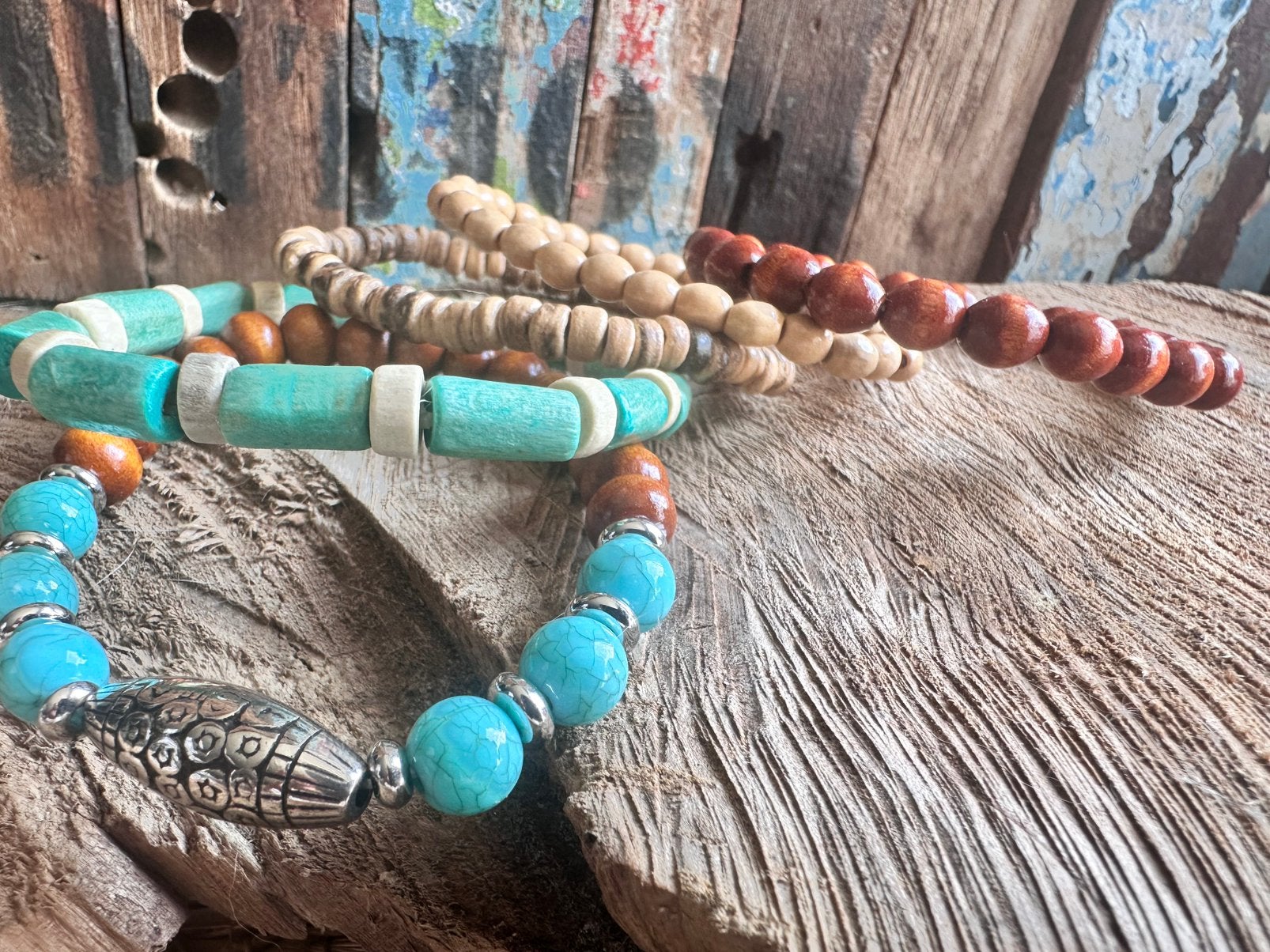 Boho armbanden set / multilayer bracelet / nieuw, Ophalen of Verzenden, Zo goed als nieuw