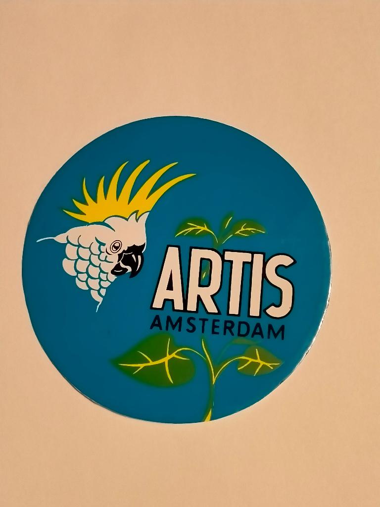 Artis Amsterdam dierentuin vogel vintage logo sticker RARE, Verzamelen, Ophalen of Verzenden, Gebruikt, Overige typen
