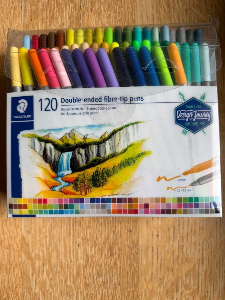 120 nieuwe dubbelzijdige stiften van Staedtler , nieuw, Hobby en Vrije tijd, Tekenen, Ophalen of Verzenden, Zo goed als nieuw